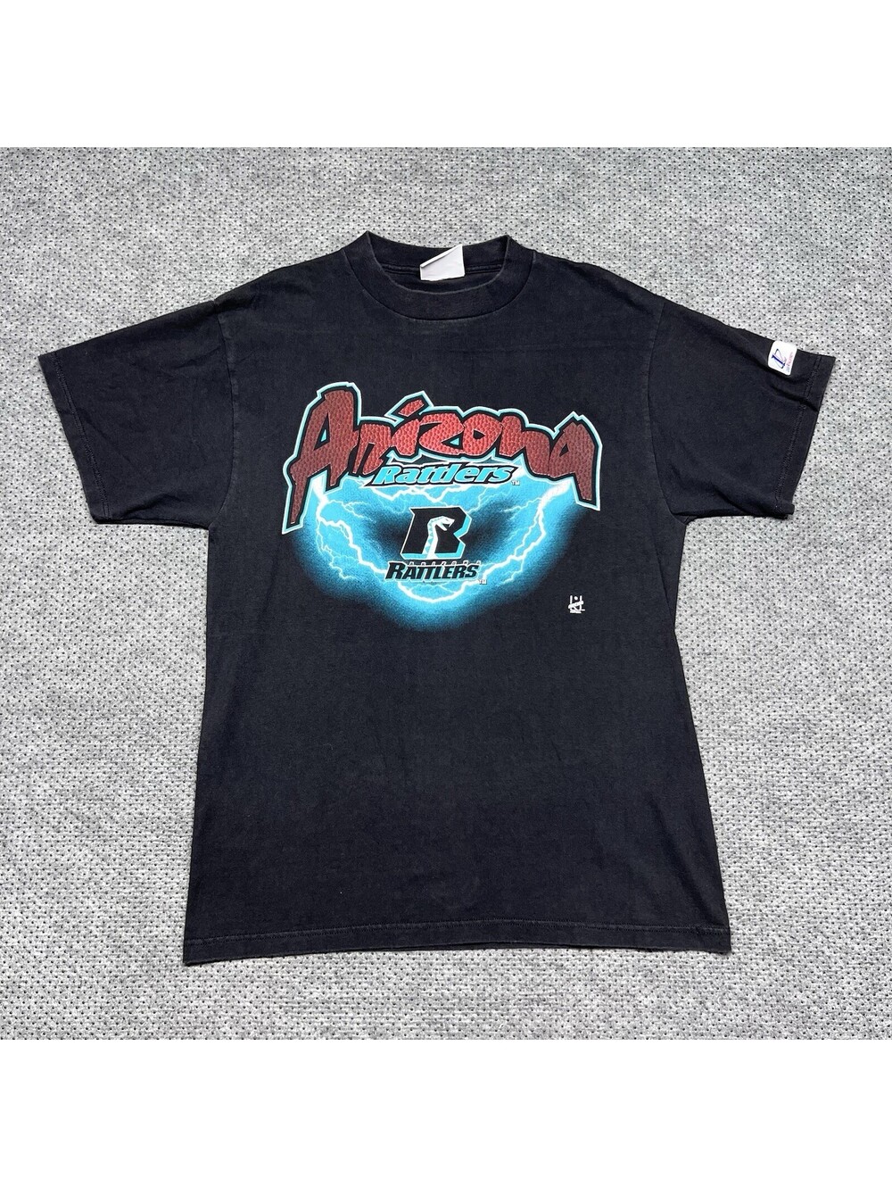 Vintage 90S Logo Athletic Arizona Rattlers Lightning T-Shirt Medium RARE MENS